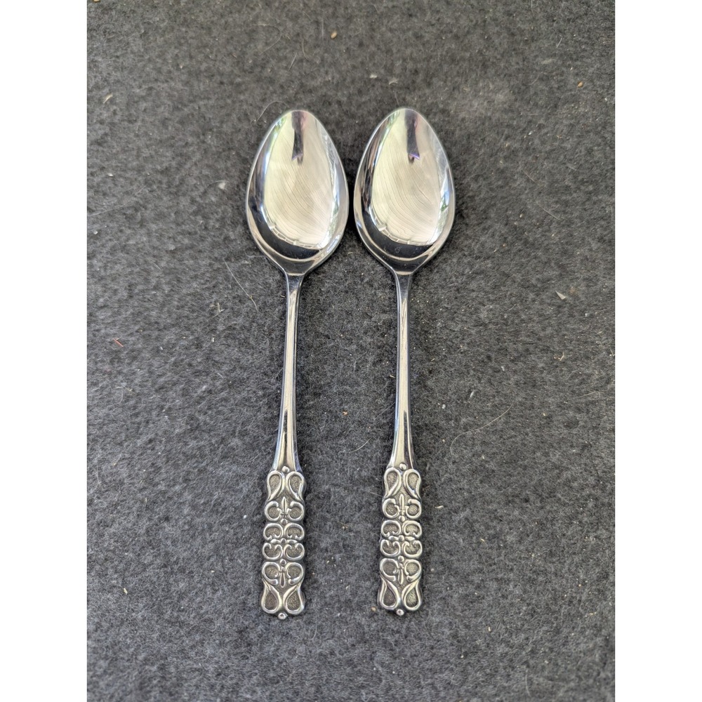National Silver Co CLAUDIA Stainless Flatware Japan 2‎ Soup Spoons
